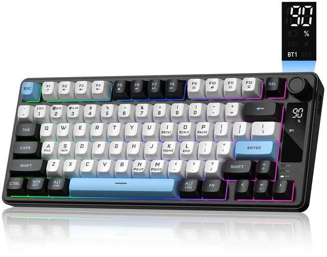Main image of Klymra DK75 75% Wireless Gaming Keyboard, Creamy Computer Keyboards, Black