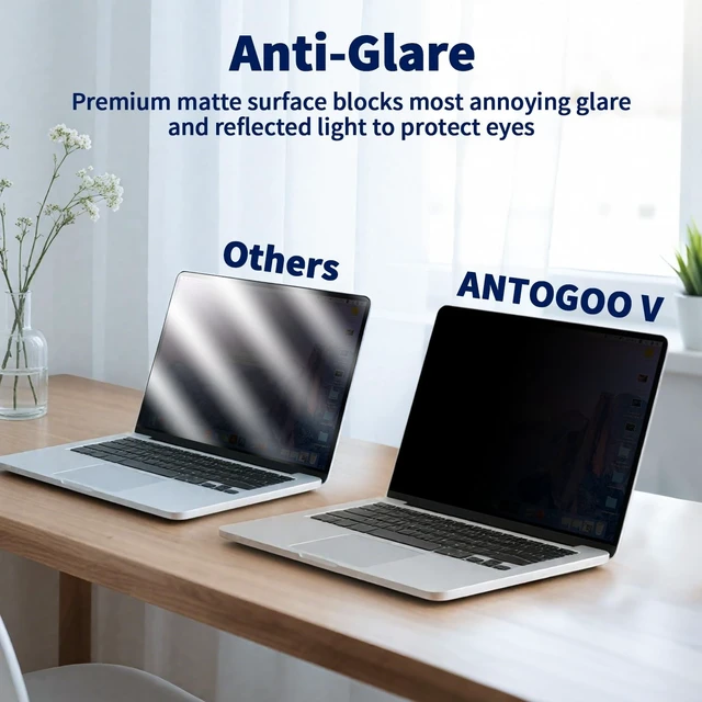 Alt view image 3 of 5 - Magnetic Laptop Privacy Screen 15.6" 16:9, Anti-Glare & Blue Light Filter