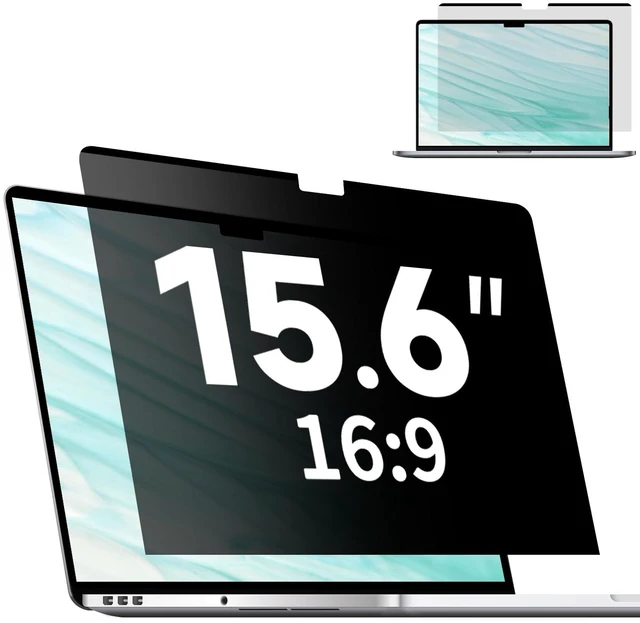 Main image of Magnetic Laptop Privacy Screen 15.6" 16:9, Anti-Glare & Blue Light Filter