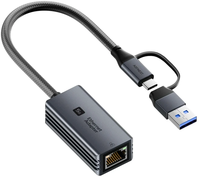 Main image of USB C to RJ45 Ethernet Adapter 5Gbps Plug & Play Network Adapter
