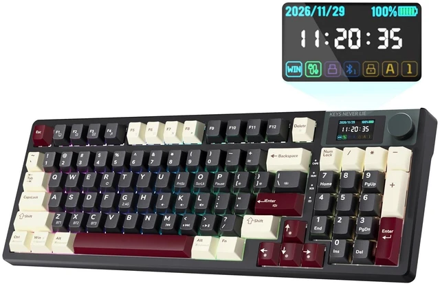 Main image of KEMOVE K94 Wireless Mechanical Keyboard, QMK/VIA, LCD Screen & Metal Knob