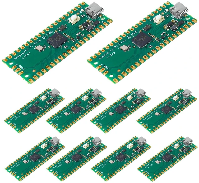 Main image of 10Pcs RP2040 Pico Development Board Type C USB 2MB Flash Dual-Core Cortex M0+ Processor for Raspberry Pi Supports C/C++/Python SPI/I2C/UART Interfaces