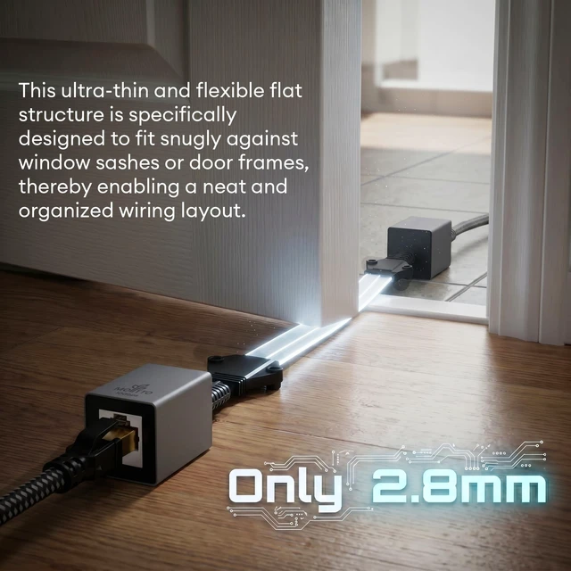 Alt view image 4 of 5 - Molltto Ethernet Window Pass Through Cable, CAT6A No Drill RJ45 Coupler