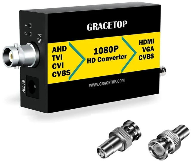 Main image of GRACETOP RCA to HDMI Converter, BNC to HDMI Converter