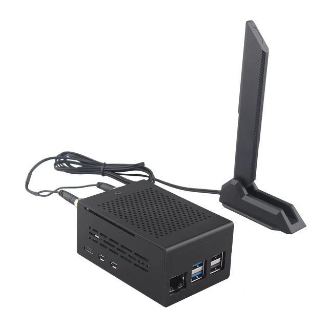 Alt view image 4 of 5 - ZDE ZP590C PCIe to M.2 E Key HAT Magnetic Base Antenna WiFi7 6 6E 5 HAT Adapter Board with Aluminum Alloy Case ZC501 for Raspberry Pi 5 Support Google TPU WiFi 7 BE200 WIFI6E AX210 MT7922 WIFI6 AX200