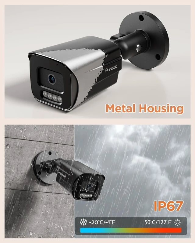 Alt view image 5 of 5 - PANOOB 4K PoE Bullet Security IP Camera, PB65A3-8MDL-1