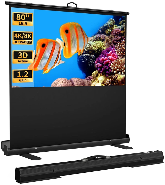 Main image of WASJOYE 80'' Manual Pull Up Floor Rising Projector Screen, 16:9 4K HD