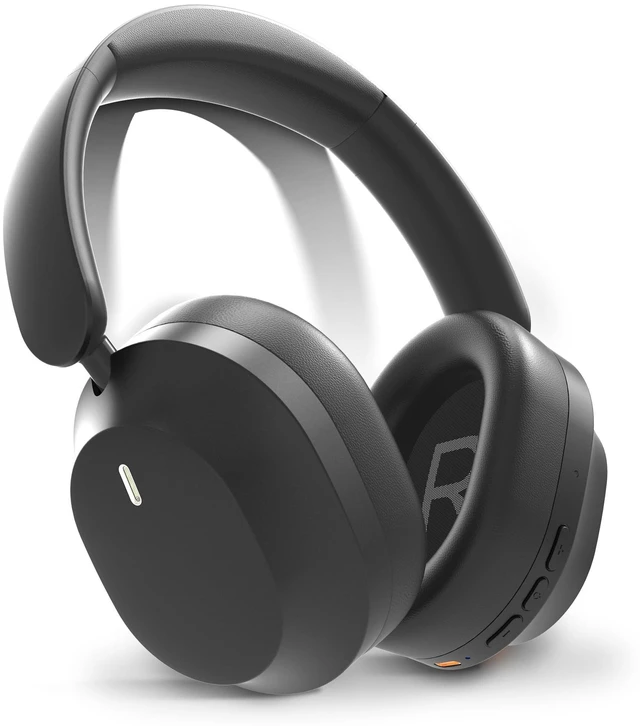 Main image of UPGRADE Noise Cancelling Headphones Wireless Bluetooth Over-Ear Headphones Booming Bass Memory Foam Ear Cups for Commuting Office Travel Home Phone PC - Comfortable and Foldable Design- Black