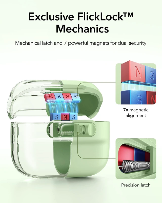 Alt view image 5 of 5 - ESR for AirPods Pro 3 Case (2025), Compatible with MagSafe, Light Green