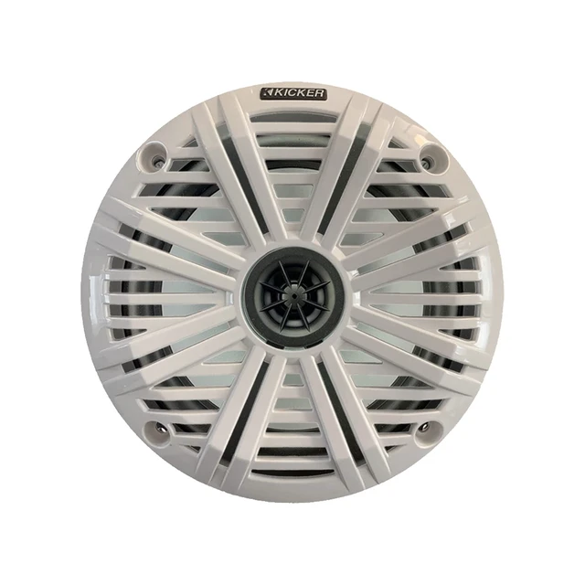 Alt view image 3 of 4 - 2 Pair (Qty 4) of Kicker 6.5" 2-Way 195 Watts Max Power Coaxial Marine Audio Speakers with White Salt Water Grilles, 50-Feet 16-Gauge Speaker Wire