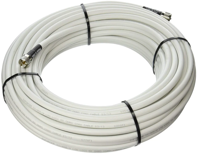 Alt view image 3 of 5 - MPD Digital I MPD-400 PVC Superflex Coax Cable I PL259 UHF Male Connectors I Ultra Low Loss for Ham, VHF, RF, CB Radio I Made in the USA I White, 6 Feet