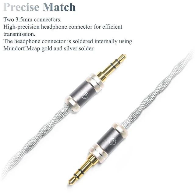 Alt view image 2 of 5 - FSIjiangyi 6N Single Crystal Silver Headphone Cable for HIFIMAN Edition XS Arya SUNDARA HE400SE Ananda HE1000 V2 HE6se HE-R9 HE-560 V4 4.4mm Balanced Hi-Fi Headphone Audio Upgrade Cable (3.5mm Plug)