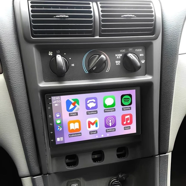 Alt view image 4 of 5 - 4+64G Double Din Car Stereo for Ford Mustang 1994-2004 Radio Upgrade Backup Camera, 7 inch Touch Screen Radio for Ford Mustang Head Unit Bluetooth with Wireless Carplay Auto Android GPS FM RDS