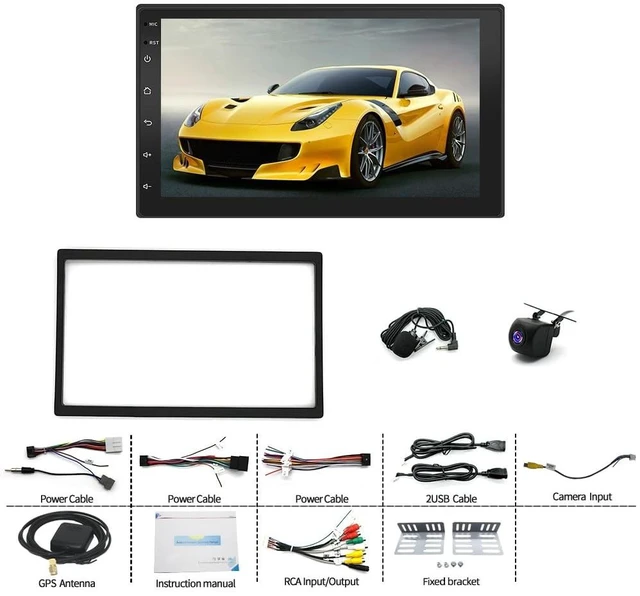Alt view image 2 of 5 - 4+64G Double Din Car Stereo for Ford Mustang 1994-2004 Radio Upgrade Backup Camera, 7 inch Touch Screen Radio for Ford Mustang Head Unit Bluetooth with Wireless Carplay Auto Android GPS FM RDS