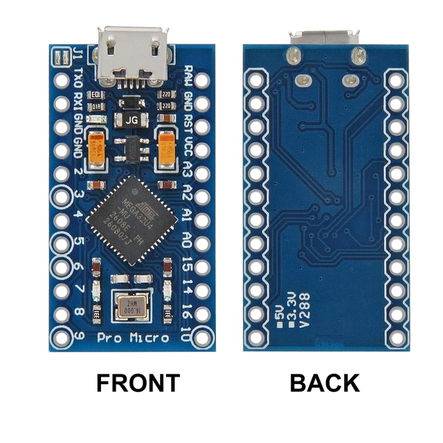 Alt view image 2 of 5 - 4Pcs Pro Micro Atmega32U4 Microcontroller 16MHz 5V Bootloadered IDE Micro USB Development Board Compatible for Arduino Pro Serial Connection with Pin Header