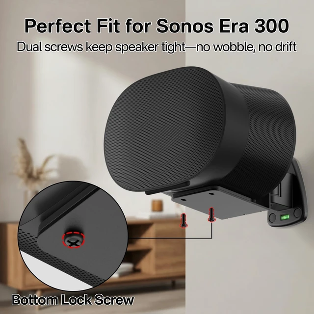 Alt view image 2 of 5 - ComVome Wall Mount for Sonos Era 300 Mount, Adjustable Tilt and Swivel, Heavy Duty Metal Supports 22 Lbs, Mounting Hardware Included, 2 Pack