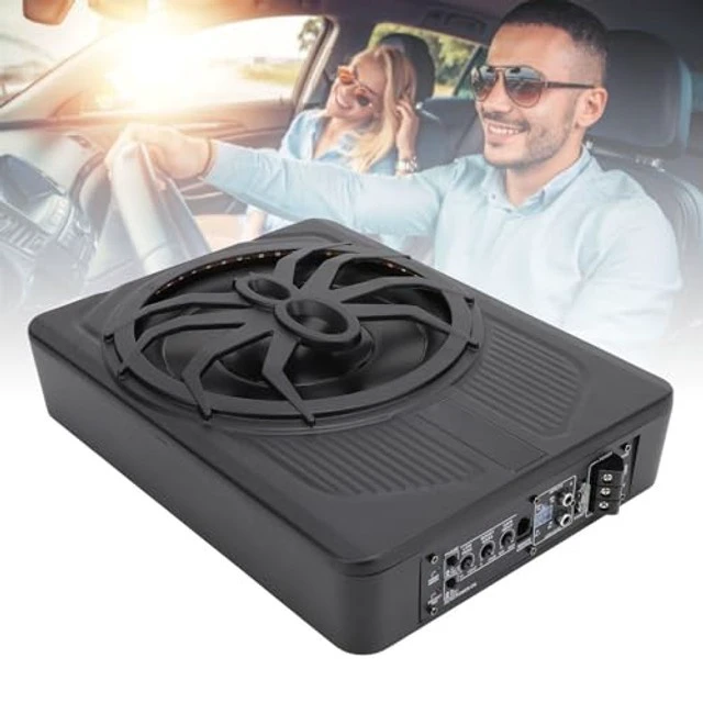 Alt view image 2 of 5 - KIMISS Slim Underseat Powered Car Subwoofer 10in 800W LED Atmosphere Light Excellent Heat Dissipation Performance for Car Truck Blue (Colourful Ambient Light with App Control)