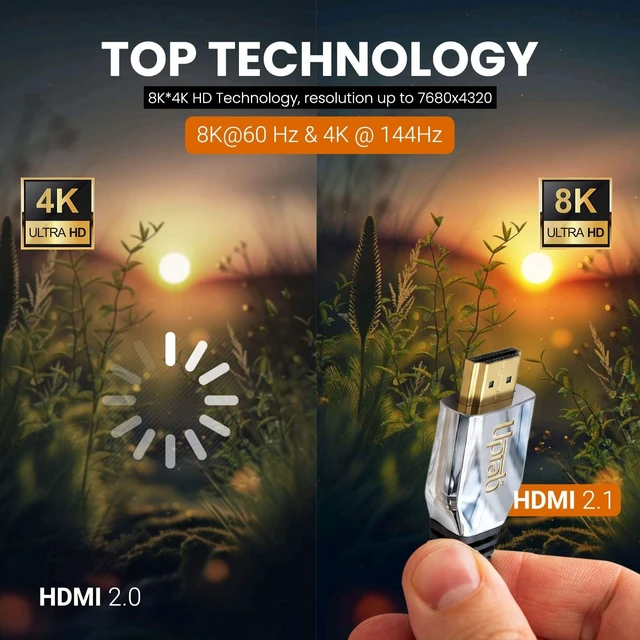 Alt view image 5 of 5 - uptab Certified HDMI 2.1 Cable 6FT, 10K 8K 48Gbps HDR eARC