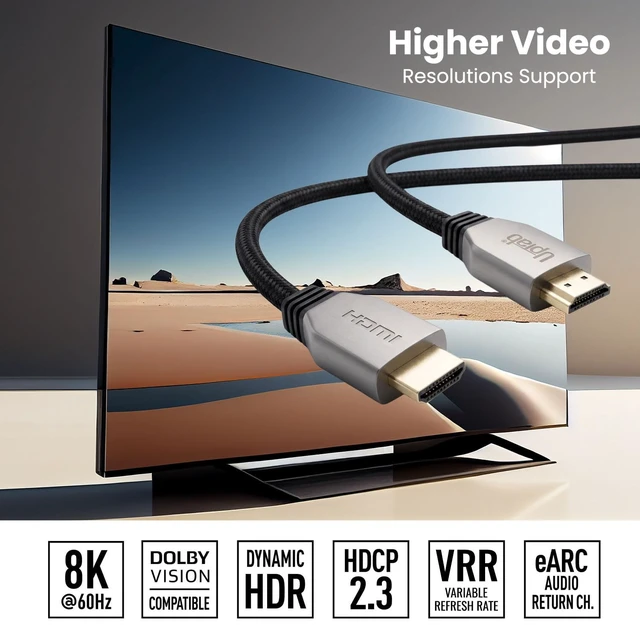 Alt view image 4 of 5 - uptab Certified HDMI 2.1 Cable 6FT, 10K 8K 48Gbps HDR eARC