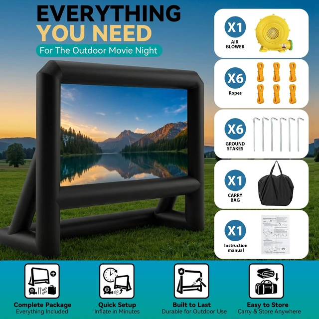 Alt view image 4 of 5 - CZGBRO Inflatable Movie Screen 20FT Inflatable Projector Screen for Outside