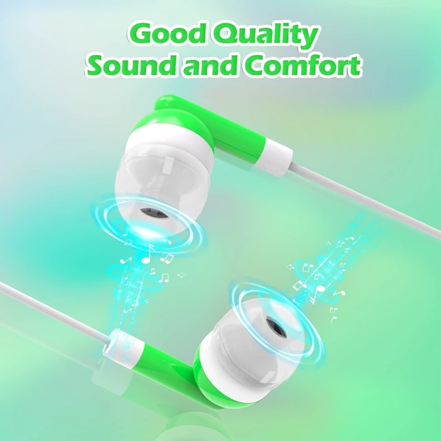 Alt view image 2 of 5 - CN-Outlet Wholesale Bulk Earbuds Headphones Individually Bagged 100 Pack for iPhone, Android, MP3 Player -Green