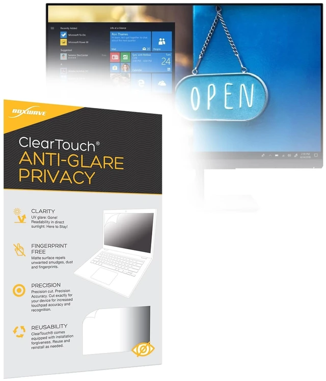 Main image of BoxWave Screen Protector Compatible with Dell P2418HT (23.8 in) - ClearTouch Anti-Glare Privacy (2-Pack), Privacy Screen Protector Flexible Film Anti-Glare