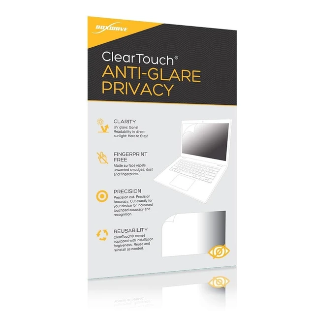 Alt view image 2 of 5 - BoxWave Screen Protector Compatible with Dell P2418HT (23.8 in) - ClearTouch Anti-Glare Privacy (2-Pack), Privacy Screen Protector Flexible Film Anti-Glare