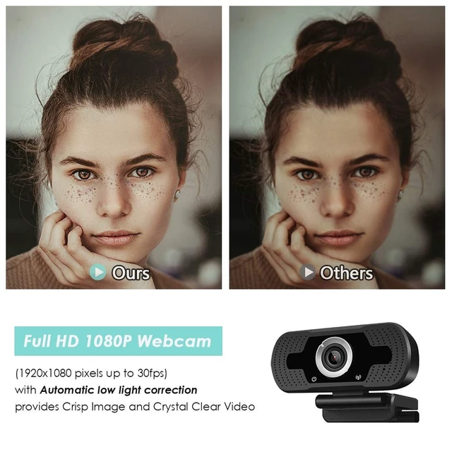 Alt view image 4 of 5 - 1080P USB Webcam with Mic PC Camera for Video Calling & Recording Video Conference/Online Teaching/Business Meeting Compatible with Computer Desktop Laptop MacBook for Windows Android iOS