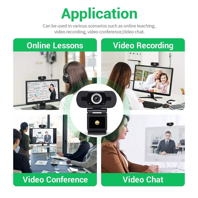 Alt view image 3 of 5 - 1080P USB Webcam with Mic PC Camera for Video Calling & Recording Video Conference/Online Teaching/Business Meeting Compatible with Computer Desktop Laptop MacBook for Windows Android iOS