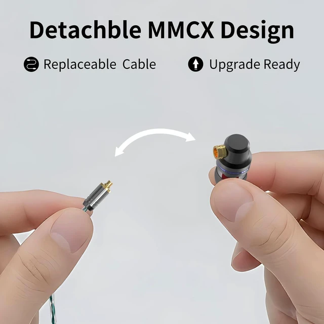 Alt view image 3 of 5 - GUAEIMO G4M3D2G HiFi IEMs, Wired in-Ear Monitors with Detachable MMCX Cable, Professional Audiophile Earbuds, Aluminum Shell & 4-Strand Silver-Plated Cable, 3.5mm No Mic Metallic Blac