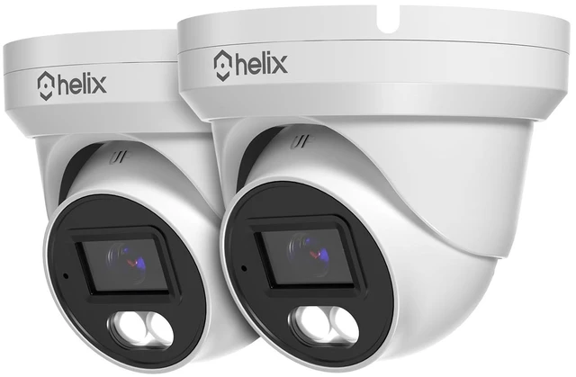 Main image of Helix 2PK 5MP Security AI IP PoE Camera, 98ft Night Color, Human Detection, NDAA Compliant, Indoor Outdoor Surveillance Turret, Built in Mic, Support 256GB MicroSD, Deterrent, 2PK-HLX-IP5M-T103EW-AI