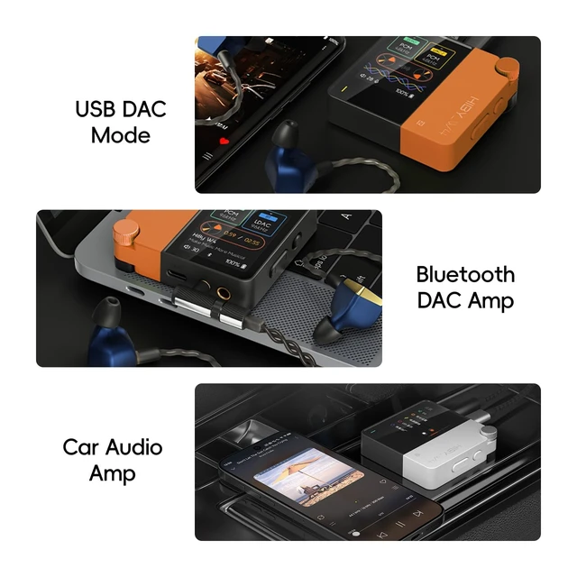 Alt view image 2 of 5 - HiBy Music W4 Bluetooth DAC Amp, BT5.4 NFC, LDAC/aptX Lossless, 475mW High Power, Dual CS43198 DSD512, 2" Touchscreen, 3.5mm SE+4.4mm BAL Output, Hi-Fi Sound