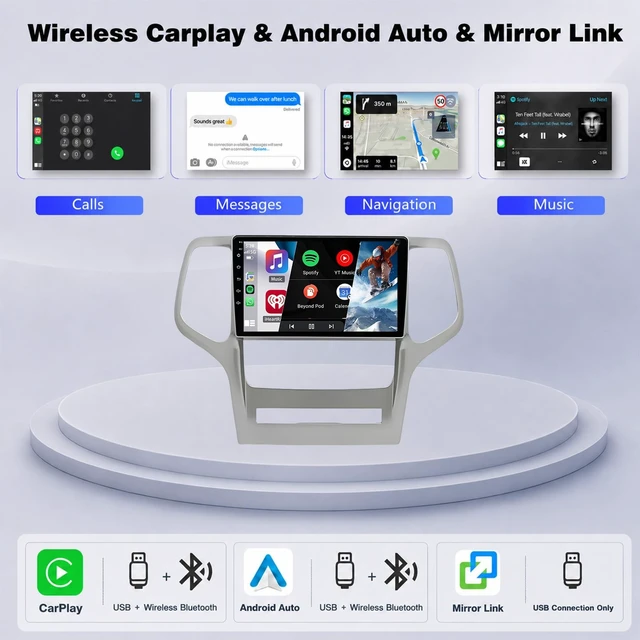 Alt view image 4 of 5 - Upgrcaru 4+64G Car Radio for Jeep Grand Cherokee 2008-2013