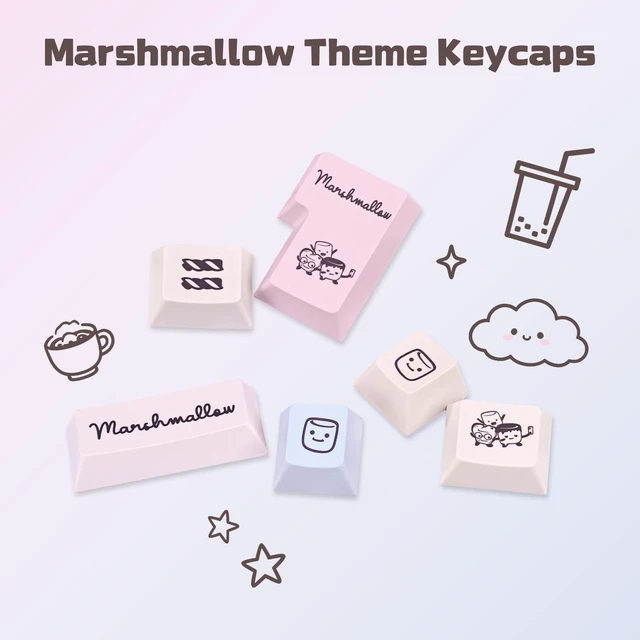 Alt view image 2 of 5 - TICKTYYPE Marshmallow Theme Pink Custom Cute Cartoon Keycaps
