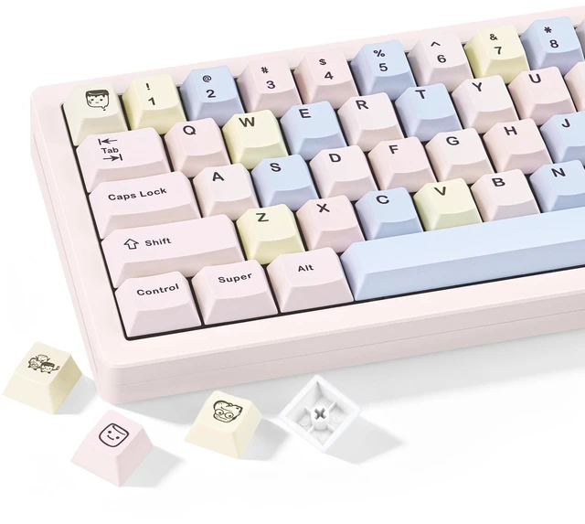 Main image of TICKTYYPE Marshmallow Theme Pink Custom Cute Cartoon Keycaps