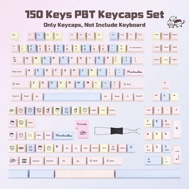 Alt view image 3 of 5 - TICKTYYPE Marshmallow Theme Pink Custom Cute Cartoon Keycaps
