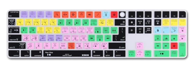 Alt view image 4 of 5 - XSKN Avid Pro Tools Shortcut Keyboard Cover for Mac Studio Magic Keyboard with Touch ID and Numeric Keypad A2520