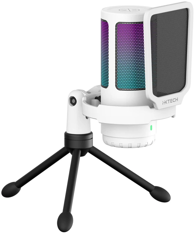 Main image of IXTECH USB Gaming Microphone for PC, RGB Condenser Microphone with Tripod Stand, Pop Filter, Rotate Gain Button, and Quick Mute, Noise Cancellation Computer Mic for Streaming, Gaming, Podcasting