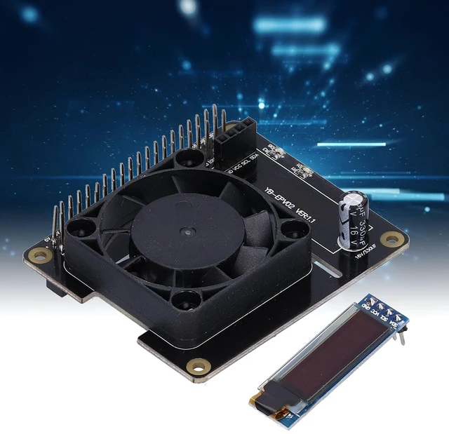 Alt view image 4 of 5 - Temperature Control Module for, Power Expansion Board with Cooling Fan, LED Display Cooling Hat Board for Single Board Computers