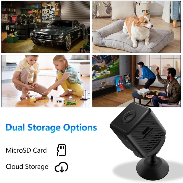 Alt view image 3 of 5 - Mini Security Camera, 1080P HD Home Wireless Small Camera, Indoor WiFi Nanny Cam with Motion Detection and Night Vision, 150 Wide View, App Alerts, Cloud & SD Storage, Camer for Kids, Elders, P