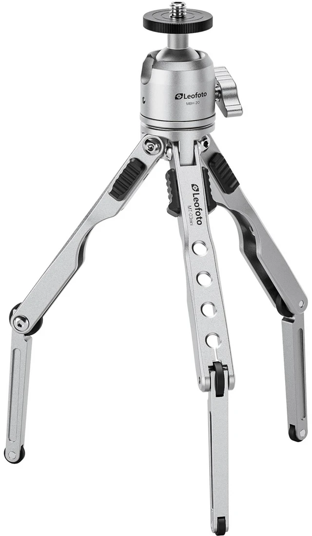 Main image of LEOFOTO Aluminum Mini Tripod & Portable Ball Head MT-03mini+MBH-20 Silver