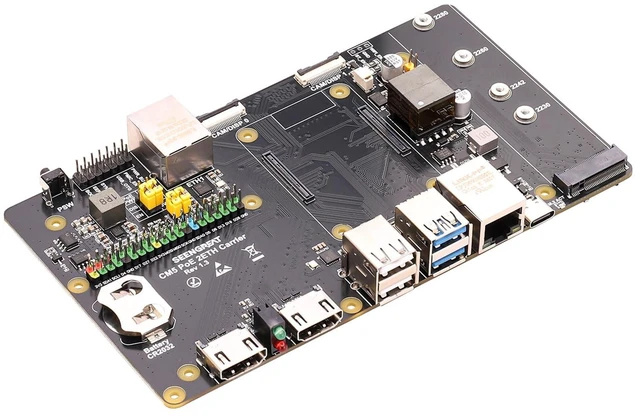 Alt view image 4 of 5 - CM5 PoE 2ETH Carrier Board, Dual Gigabit Ethernet PoE Expansion with M.2 NVMe, Dual HDMI, USB3.0/2.0, MIPI Camera/Display, 40-pin GPIO, Embedded Platform for Raspberry Pi CM5