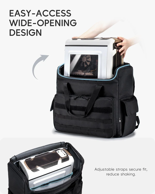 Alt view image 4 of 5 - Nixjoro Computer Desktop Tower Large Carrying Case Compatible with ATX/M-ATX PC Travel Case for Computer Moving, Portable Gaming Backpack for Keyboard, Mouse and Accessories