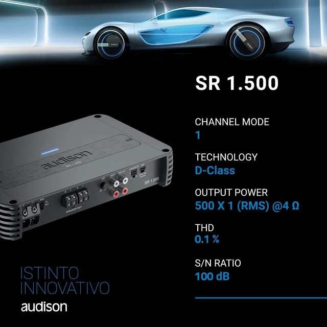 Alt view image 4 of 5 - Audison SR 1.500.2 D-Class Mono Bass Amplifier 1000 Wrms X 1 At 1-Ohms