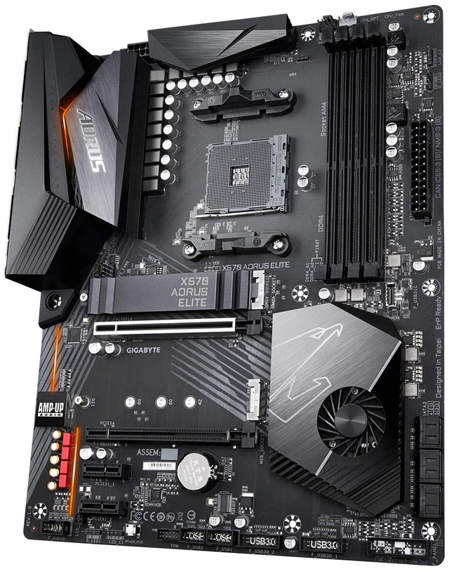 Alt view image 3 of 5 - Gigabyte X570 AORUS Elite (AMD Ryzen 3000/X570/ATX/PCIe4.0/DDR4/USB3.1/Realtek ALC1200/Front USB Type-C/RGB Fusion 2.0/M.2 Thermal Guard/Gaming Motherboard)
