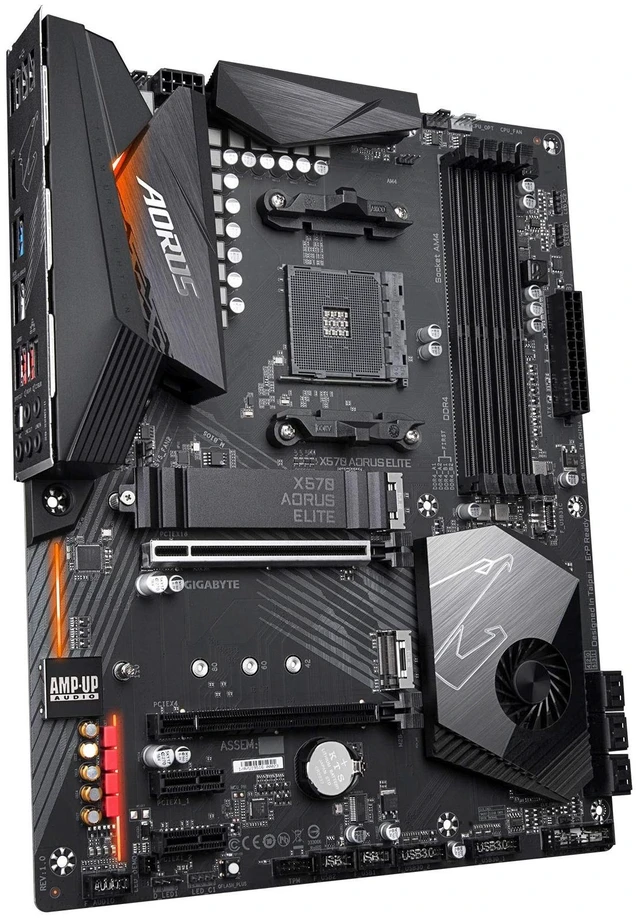 Alt view image 4 of 5 - Gigabyte X570 AORUS Elite (AMD Ryzen 3000/X570/ATX/PCIe4.0/DDR4/USB3.1/Realtek ALC1200/Front USB Type-C/RGB Fusion 2.0/M.2 Thermal Guard/Gaming Motherboard)