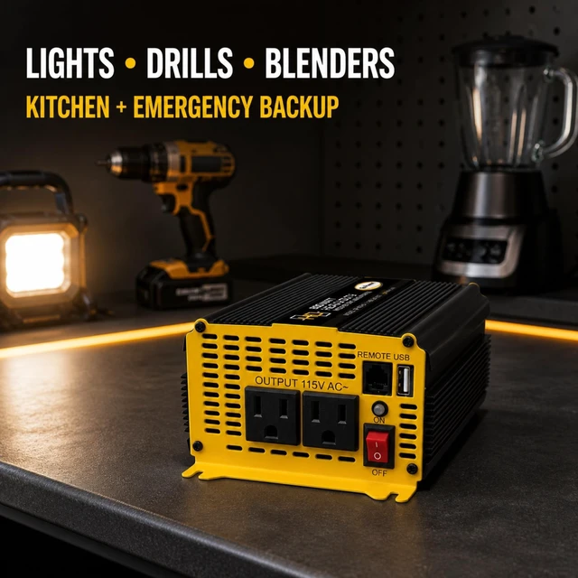 Alt view image 3 of 5 - Go Power 80175 GP-800HD 800 Watt Heavy-Duty Modified Sine Wave Inverter