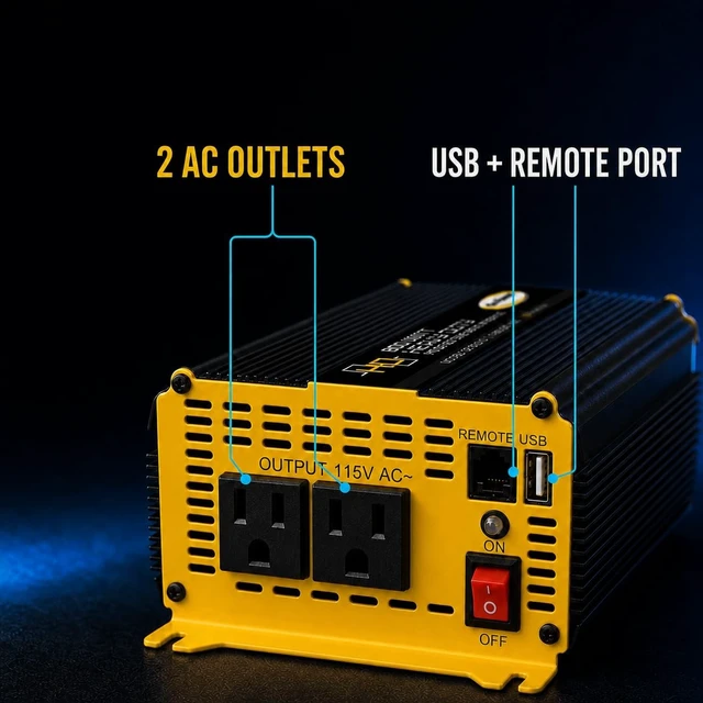 Alt view image 5 of 5 - Go Power 80175 GP-800HD 800 Watt Heavy-Duty Modified Sine Wave Inverter