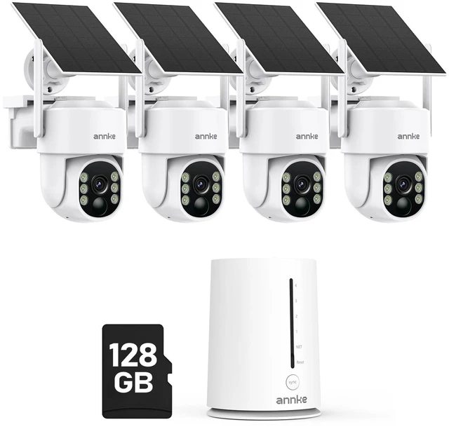 Main image of ANNKE 4MP Solar Security Cameras Wireless Outdoor, 4-Cam Home Camera System