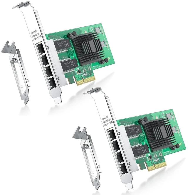 Main image of 4 Port Gigabit NIC for Intel I350-T4 with Low Profile, Gigabit Ethernet Network Adapter Card with Intel I350-AM4 Controller, Support Windows/XP/Linux/VMware ESX, Quad RJ45 Ports, PCI-E 2.1 X4,